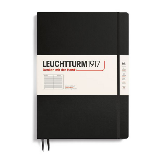 Leuchtturm1917 Master Slim A4+ Hardcover Ruled Notebook - Black