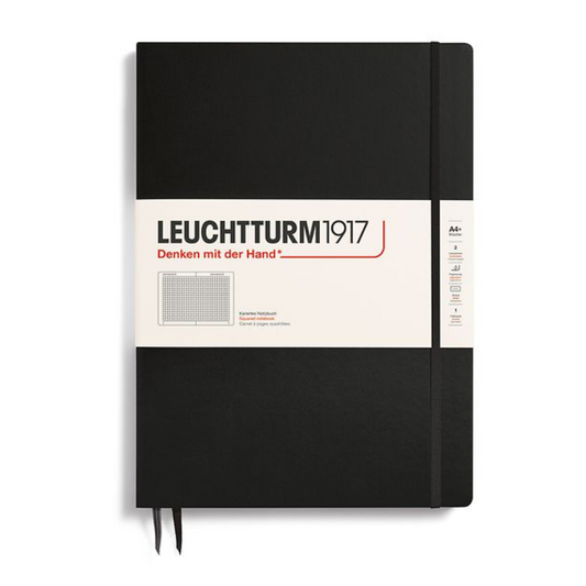 Leuchtturm1917 Master Slim A4+ Hardcover Squared Notebook - Black