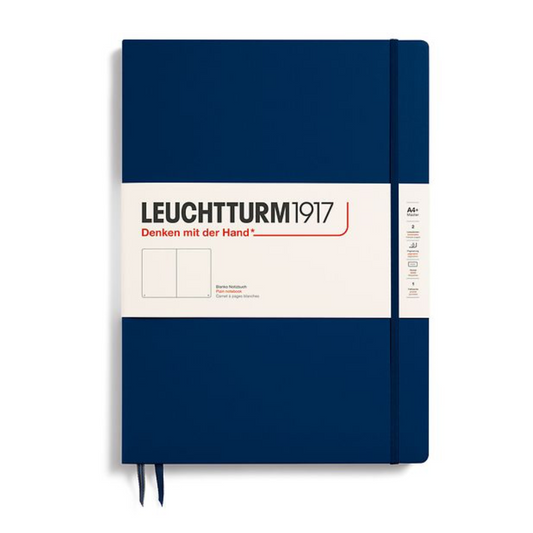 Leuchtturm1917 Master Slim A4+ Hardcover Plain Notebook - Navy