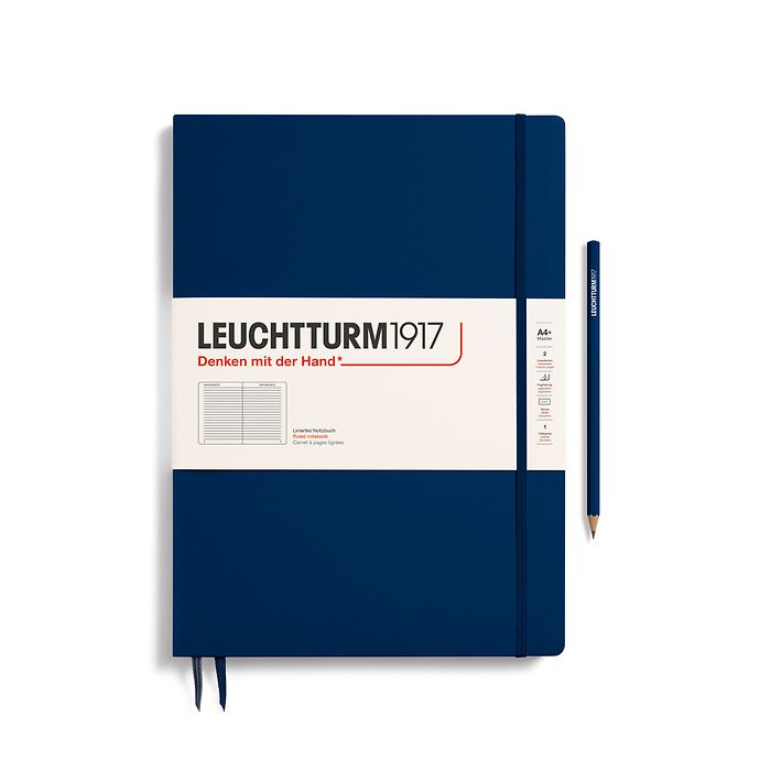 Leuchtturm1917 Master Slim A4+ Hardcover Ruled Notebook - Navy