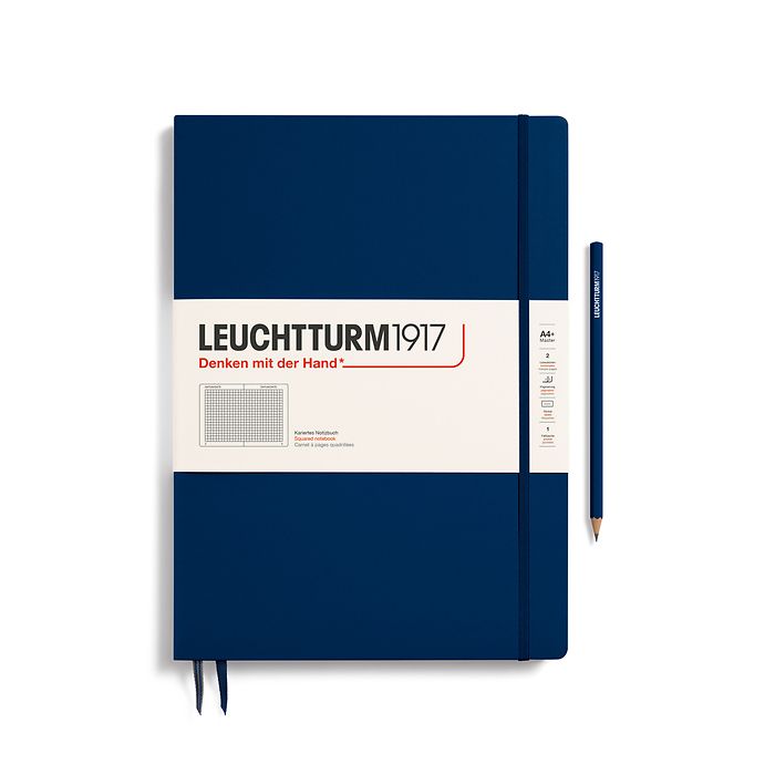 Leuchtturm1917 Master Slim A4+ Hardcover Squared Notebook - Navy