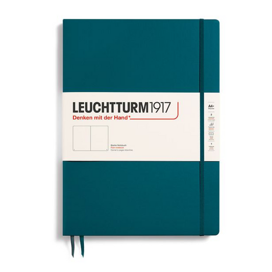 Leuchtturm1917 Master Slim A4+ Hardcover Plain Notebook - Pacific Green (Discontinued)