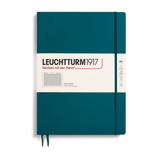 Leuchtturm1917 Master Slim A4+ Hardcover Squared Notebook - Pacific Green (Discontinued)