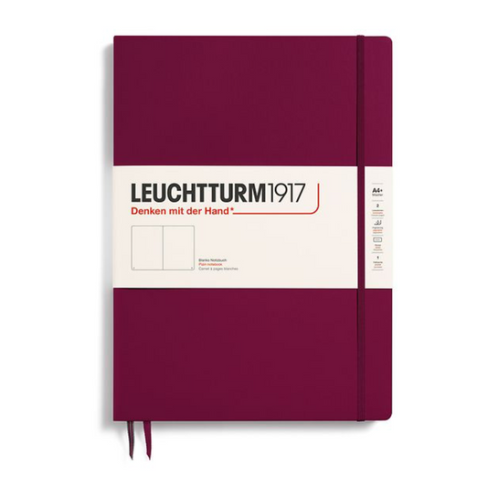 Leuchtturm1917 Master Slim A4+ Hardcover Plain Notebook - Port Red (Discontinued)