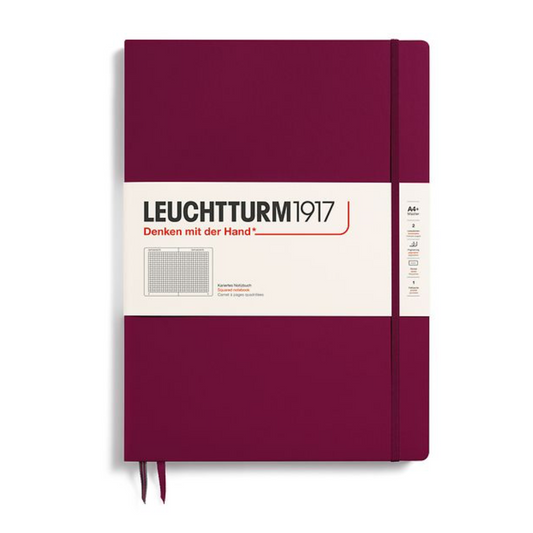 Leuchtturm1917 Master Slim A4+ Hardcover Squared Notebook - Port Red (Discontinued)