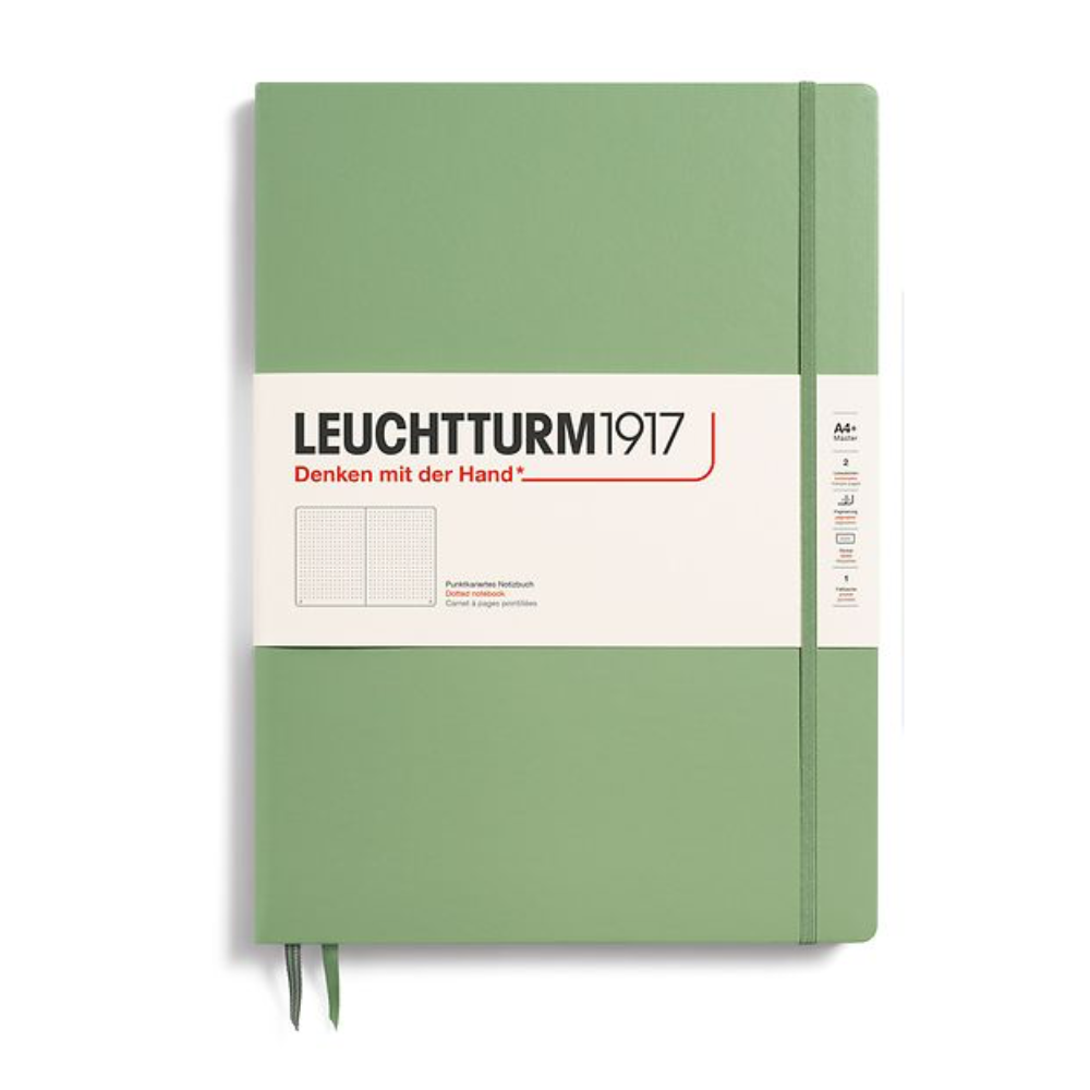 Leuchtturm1917 Master Slim A4+ Hardcover Dotted Notebook - Sage