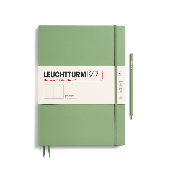 Leuchtturm1917 Master Slim A4+ Hardcover Plain Notebook - Sage