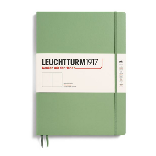 Leuchtturm1917 Master Slim A4+ Hardcover Plain Notebook - Sage