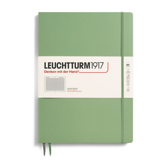 Leuchtturm1917 Master Slim A4+ Hardcover Squared Notebook - Sage