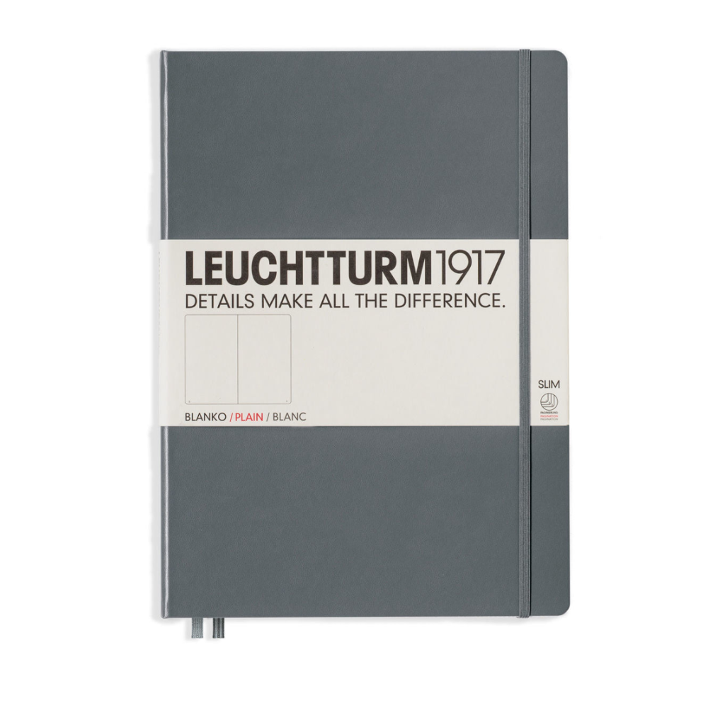 Leuchtturm1917 Master Slim A4+ Hardcover Plain Notebook - Anthracite (Discontinued)