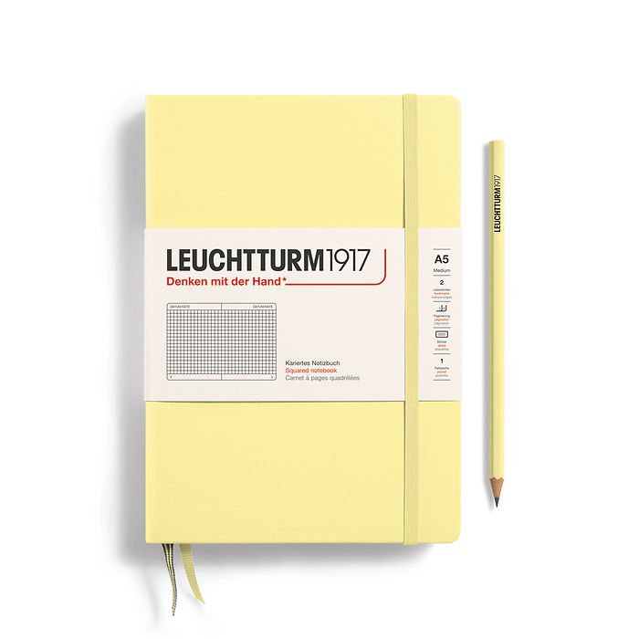 Leuchtturm1917 A5 Medium Hardcover Squared Notebook - Vanilla (Discontinued)
