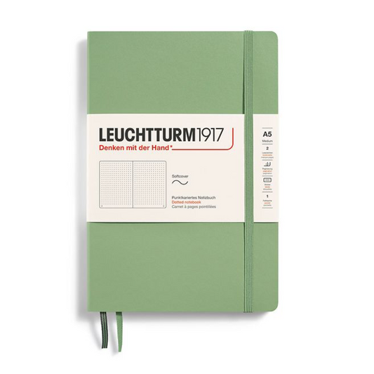 Leuchtturm1917 A5 Medium Softcover Dotted Notebook - Sage