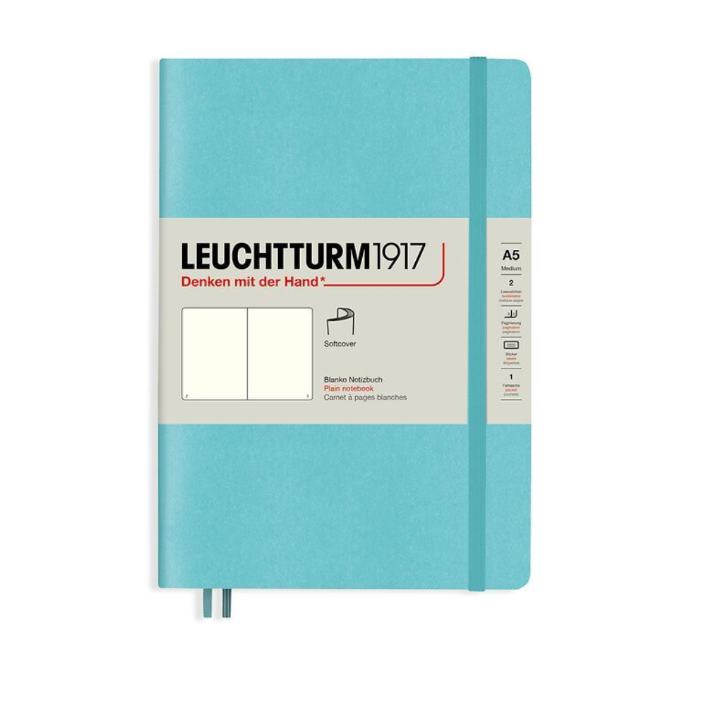 Leuchtturm1917 A5 Medium Softcover Plain Notebook - Aquamarine (Discontinued)
