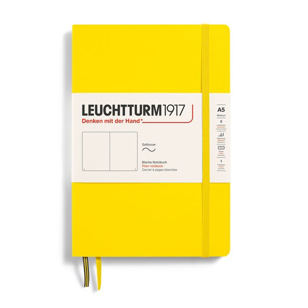 Leuchtturm1917 A5 Medium Softcover Plain Notebook - Lemon