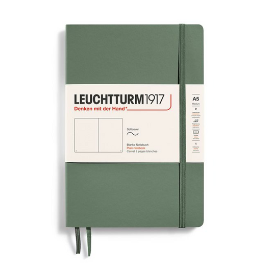 Leuchtturm1917 A5 Medium Softcover Plain Notebook - Olive (Discontinued)