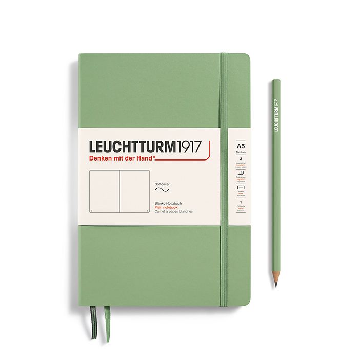 Leuchtturm1917 A5 Medium Softcover Plain Notebook - Sage