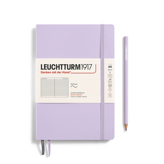 Leuchtturm1917 A5 Medium Softcover Ruled Notebook - Lilac