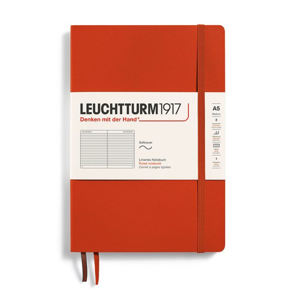 Leuchtturm1917 A5 Medium Softcover Ruled Notebook - Fox Red