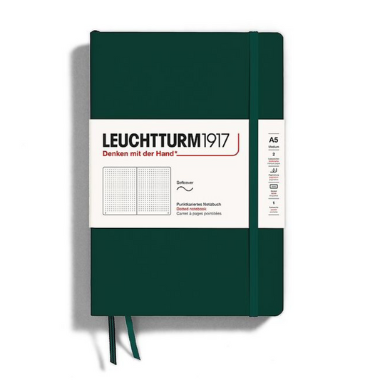 Leuchtturm1917 A5 Medium Softcover Dotted Notebook - Forest Green