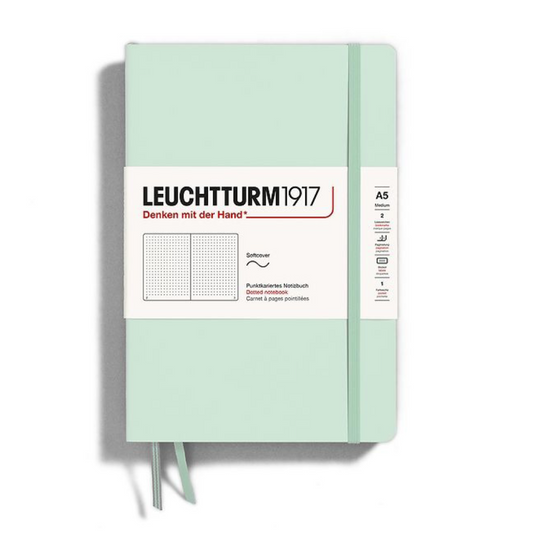 Leuchtturm1917 A5 Medium Softcover Dotted Notebook - Mint Green