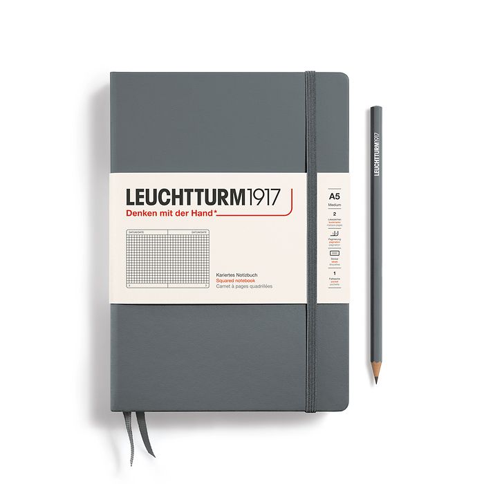 Leuchtturm1917 A5 Medium Hardcover Squared Notebook - Lilac