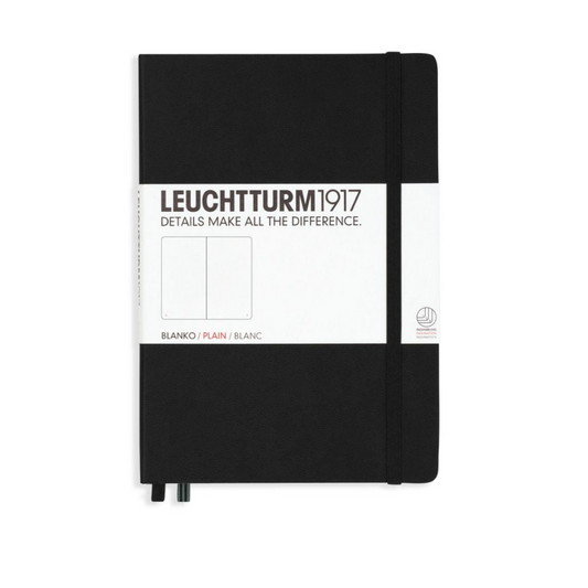 Leuchtturm1917 A5 Medium Hardcover Plain Notebook - Black