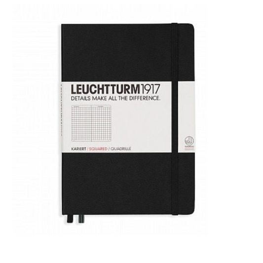 Leuchtturm1917 A5 Medium Hardcover Squared Notebook - Black