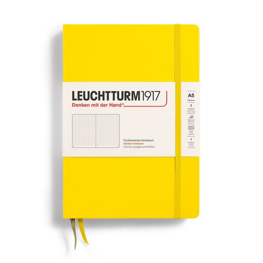 Leuchtturm1917 A5 Medium Hardcover Dotted Notebook - Lemon