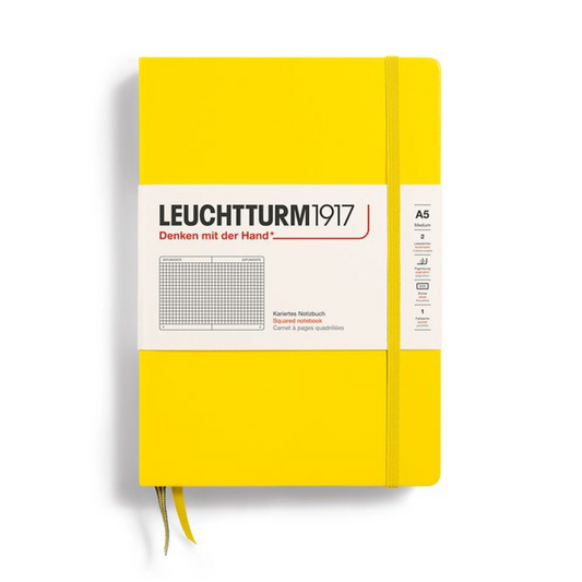 Leuchtturm1917 A5 Medium Hardcover Squared Notebook - Lemon