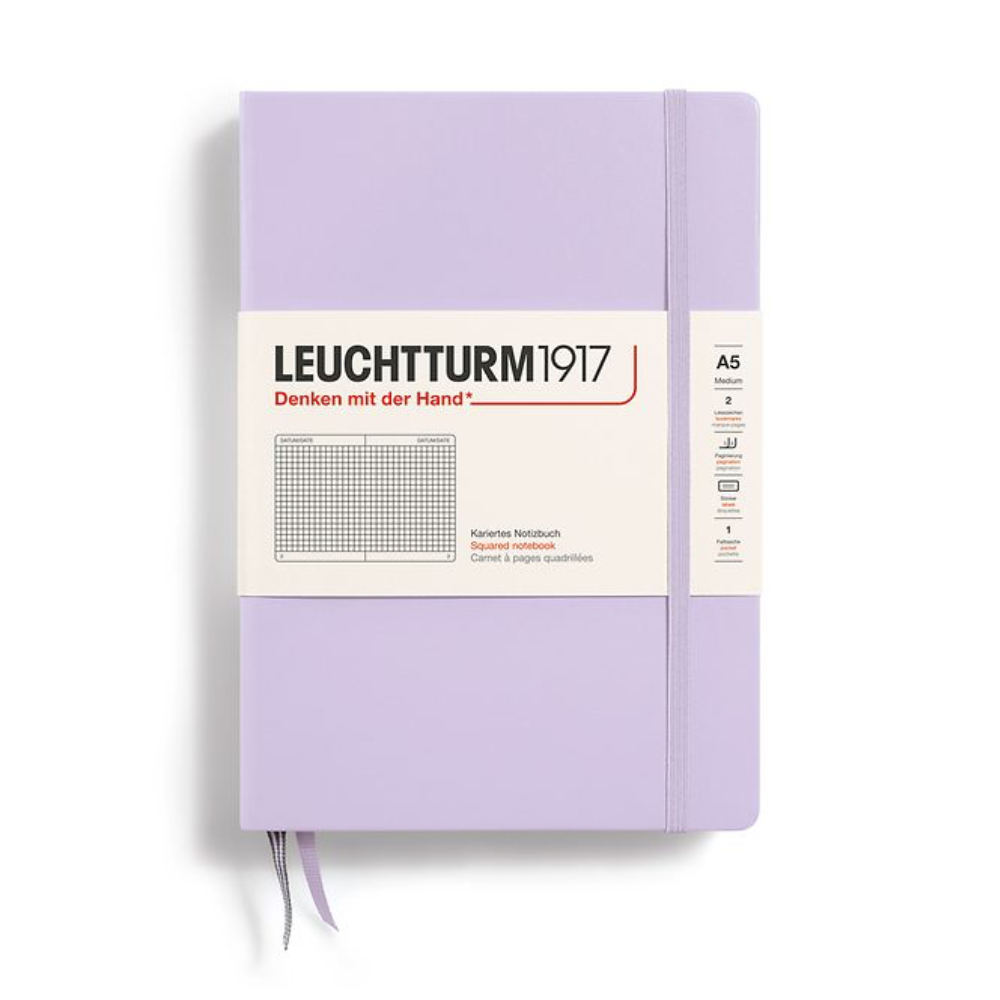 Leuchtturm1917 A5 Medium Hardcover Squared Notebook - Lilac