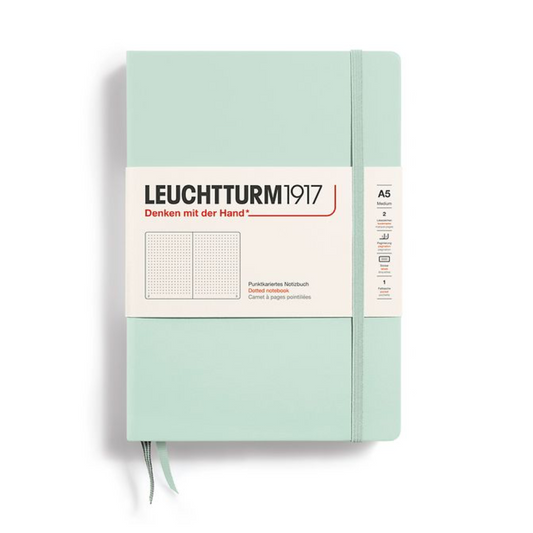 Leuchtturm1917 A5 Medium Hardcover Dotted Notebook - Mint Green