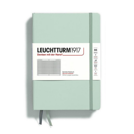 Leuchtturm1917 A5 Medium Hardcover Squared Notebook - Mint Green