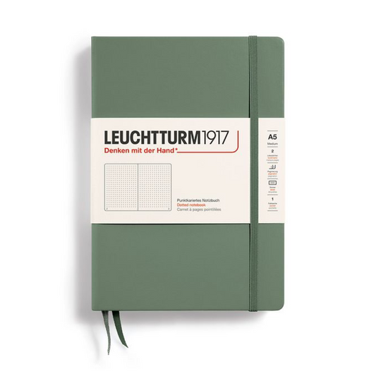 Leuchtturm1917 A5 Medium Hardcover Dotted Notebook - Olive