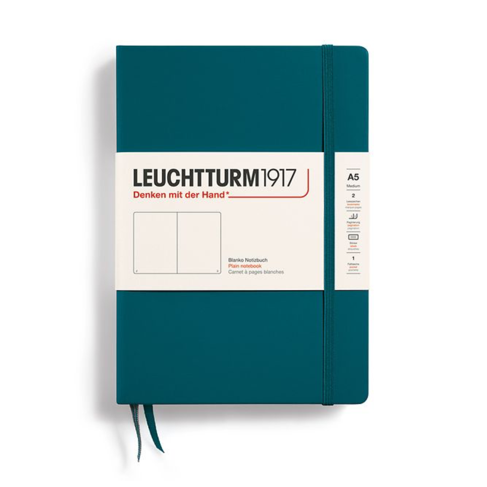 Leuchtturm1917 A5 Medium Hardcover Plain Notebook - Pacific Green