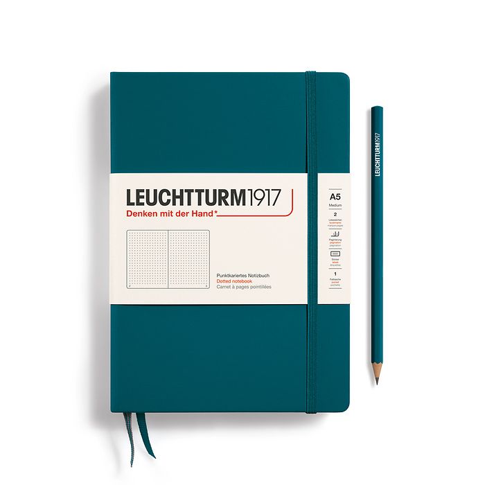 Leuchtturm1917 A5 Medium Hardcover Dotted Notebook - Pacific Green