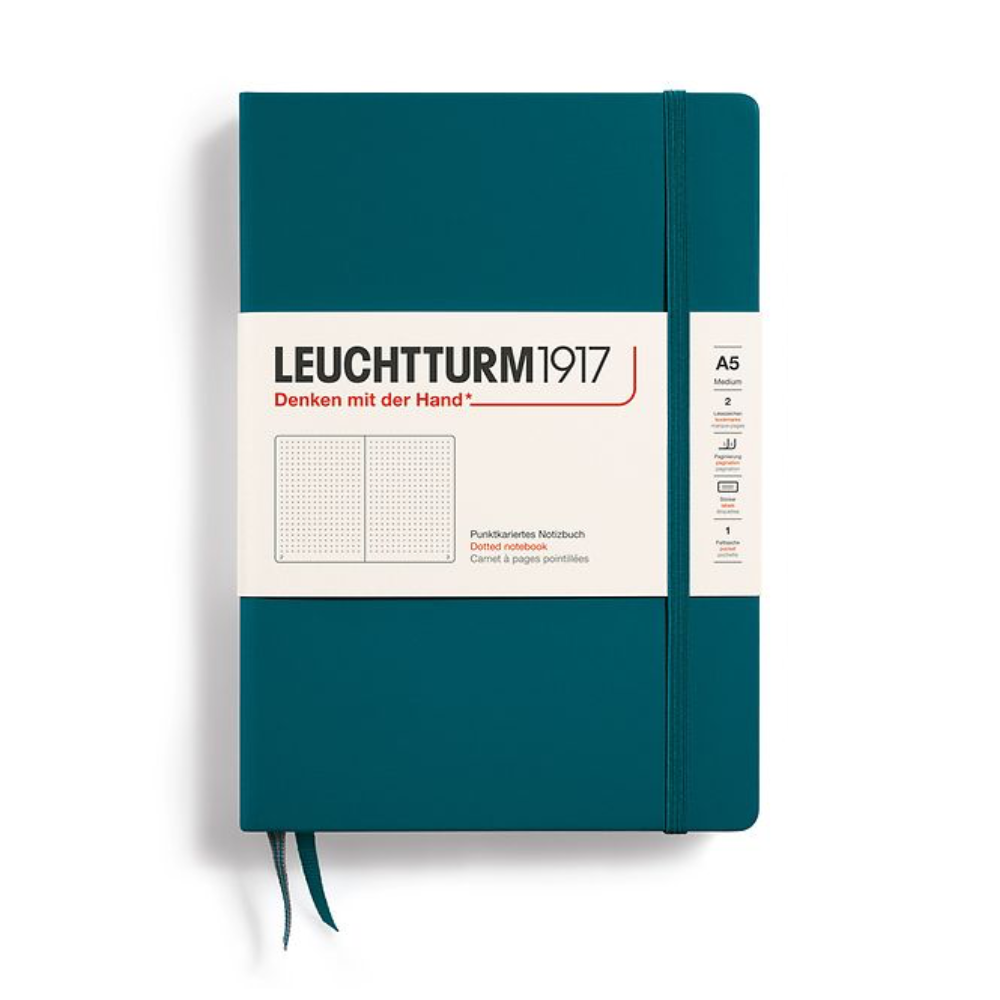 Leuchtturm1917 A5 Medium Hardcover Dotted Notebook - Pacific Green