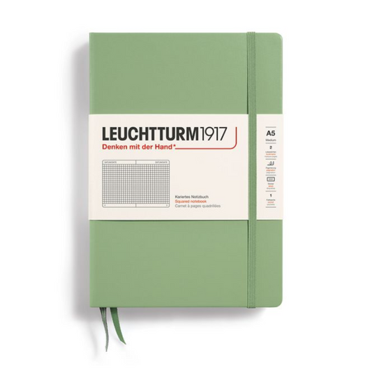 Leuchtturm1917 A5 Medium Hardcover Squared Notebook - Sage