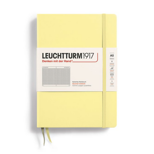 Leuchtturm1917 A5 Medium Hardcover Squared Notebook - Vanilla (Discontinued)