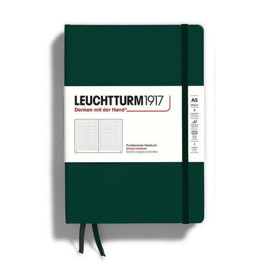 Leuchtturm1917 A5 Medium Hardcover Dotted Notebook - Forest Green