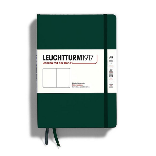 Leuchtturm1917 A5 Medium Hardcover Plain Notebook - Forest Green