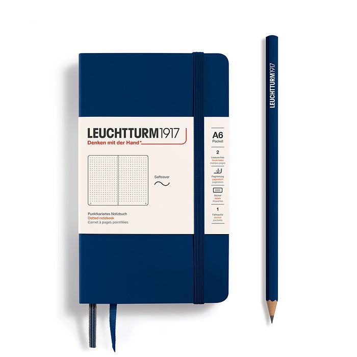 Leuchtturm1917 A5 Medium Hardcover Plain Notebook - Navy