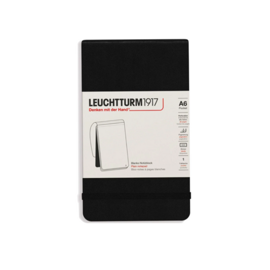 Leuchtturm1917 A6 Pocket Hardcover Plain Notepad - Black