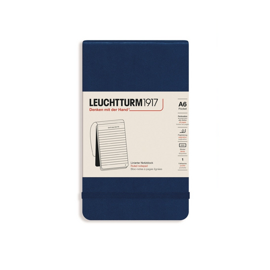 Leuchtturm1917 A6 Pocket Hardcover Ruled Notepad - Navy