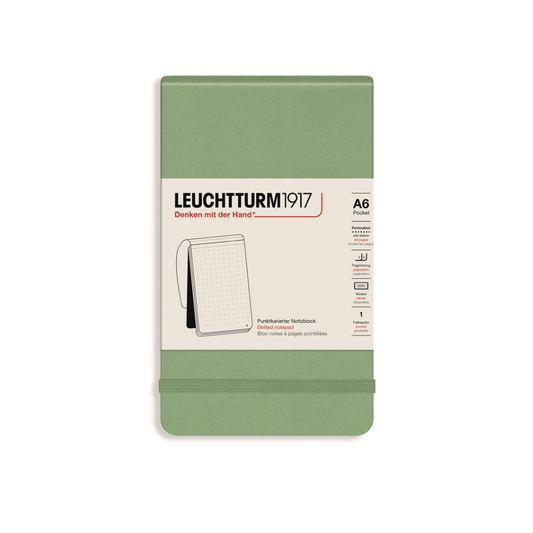 Leuchtturm1917 A6 Pocket Hardcover Dotted Notepad - Sage