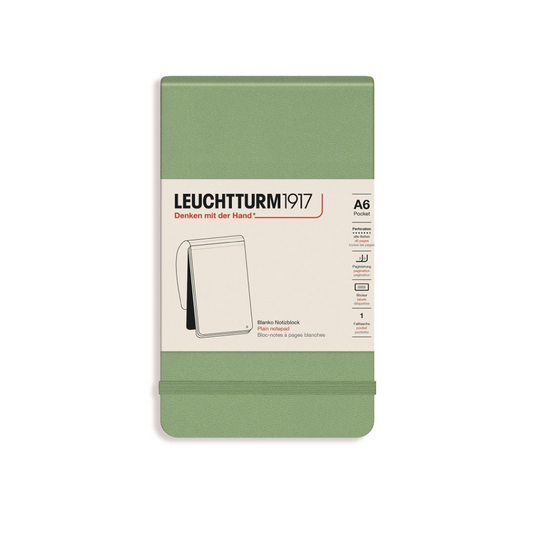 Leuchtturm1917 A6 Pocket Hardcover Plain Notepad - Sage