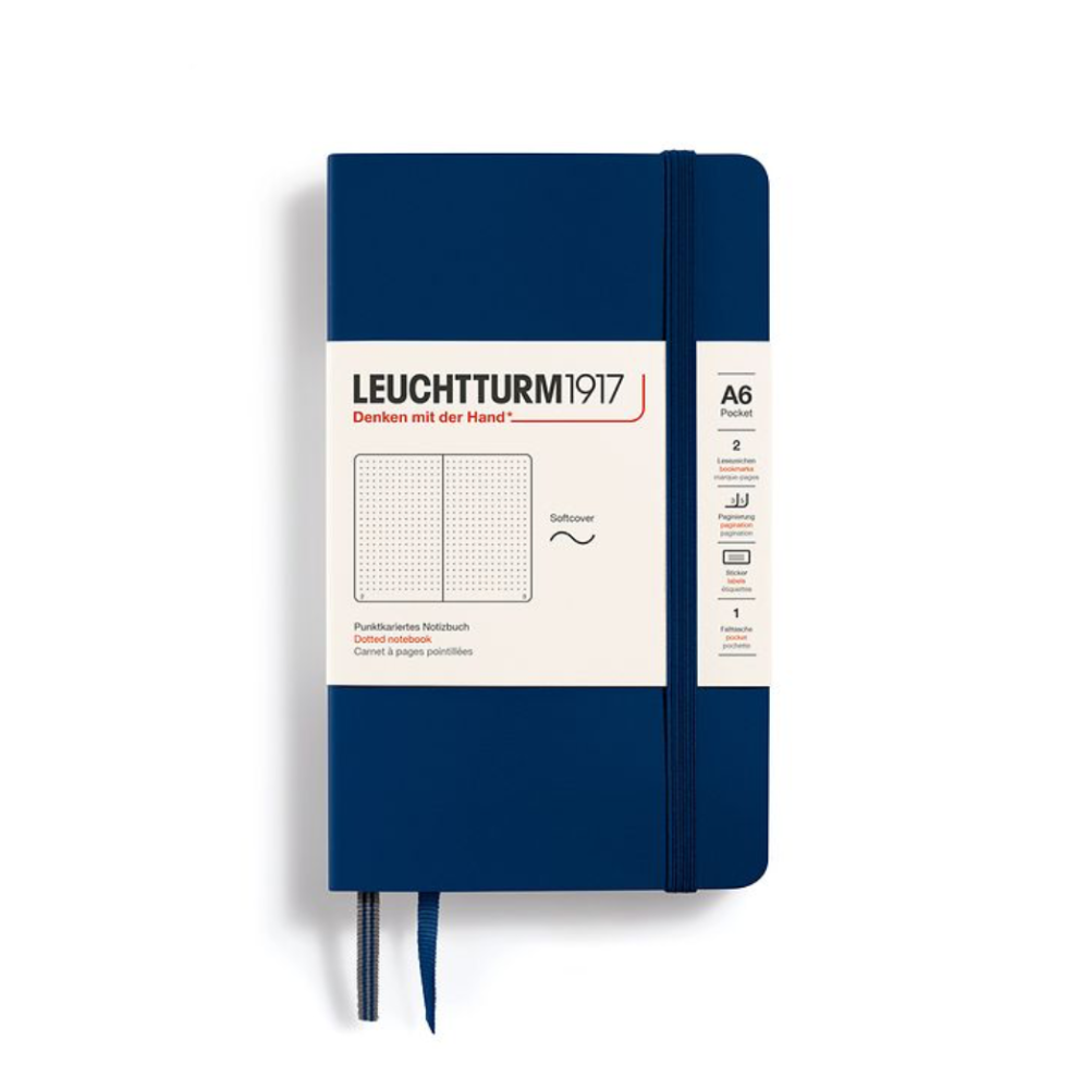 Leuchtturm1917 A6 Pocket Softcover Dotted Notebook - Navy