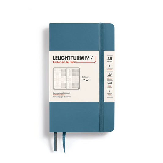 Leuchtturm1917 A6 Pocket Softcover Dotted Notebook - Stone Blue