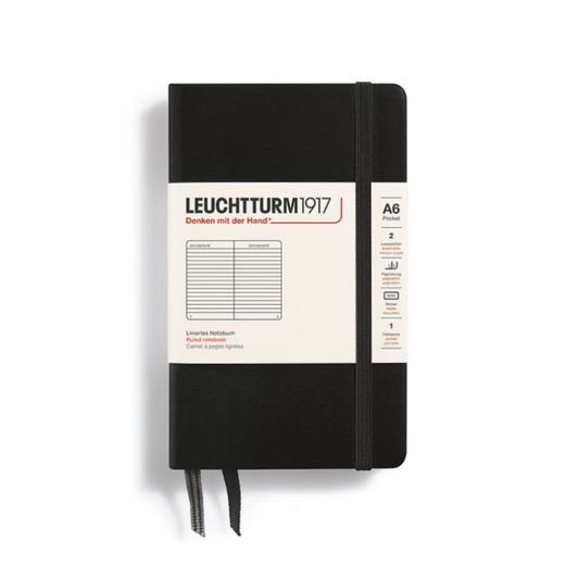 Leuchtturm1917 A6 Pocket Softcover Ruled Notebook - Black