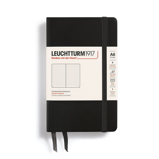 Leuchtturm1917 A6 Pocket Hardcover Dotted Notebook - Black