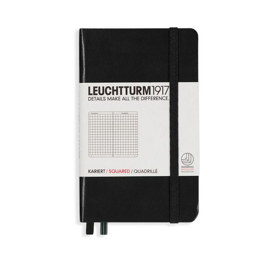 Leuchtturm1917 A6 Pocket Hardcover Squared Notebook - Black